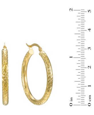Diamond Cut Hoop Earrings in 10k Yellow Gold