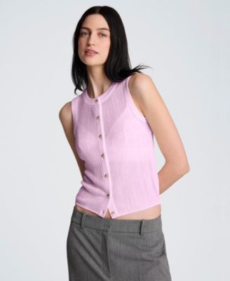 Women's Sheer Variegated Rib Vest