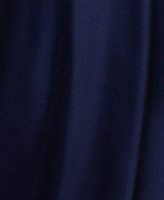 Twist Bodice Satin Tie Back Floor Length Gown