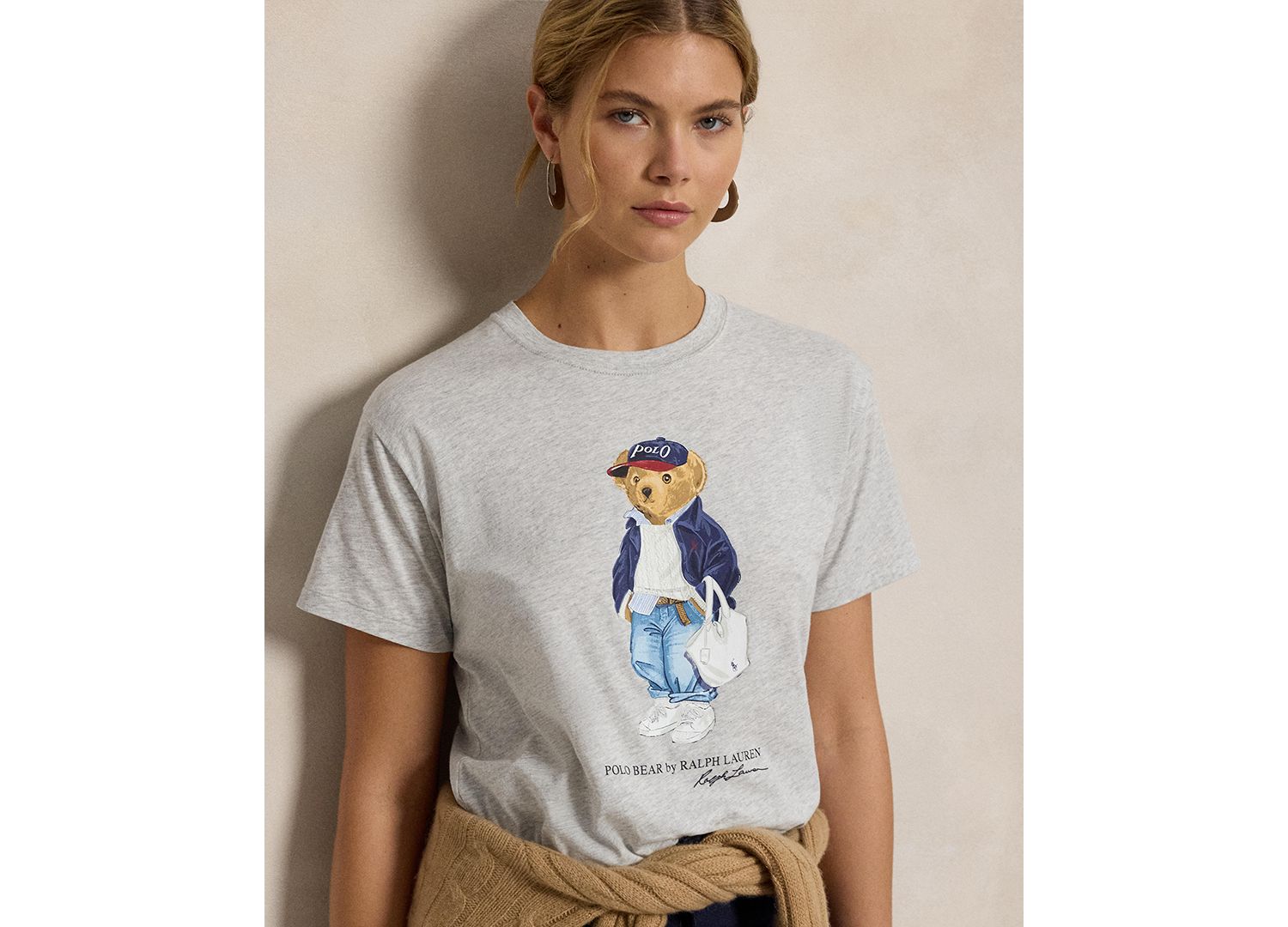 Women's Bear Print Crew Neck T-Shirt