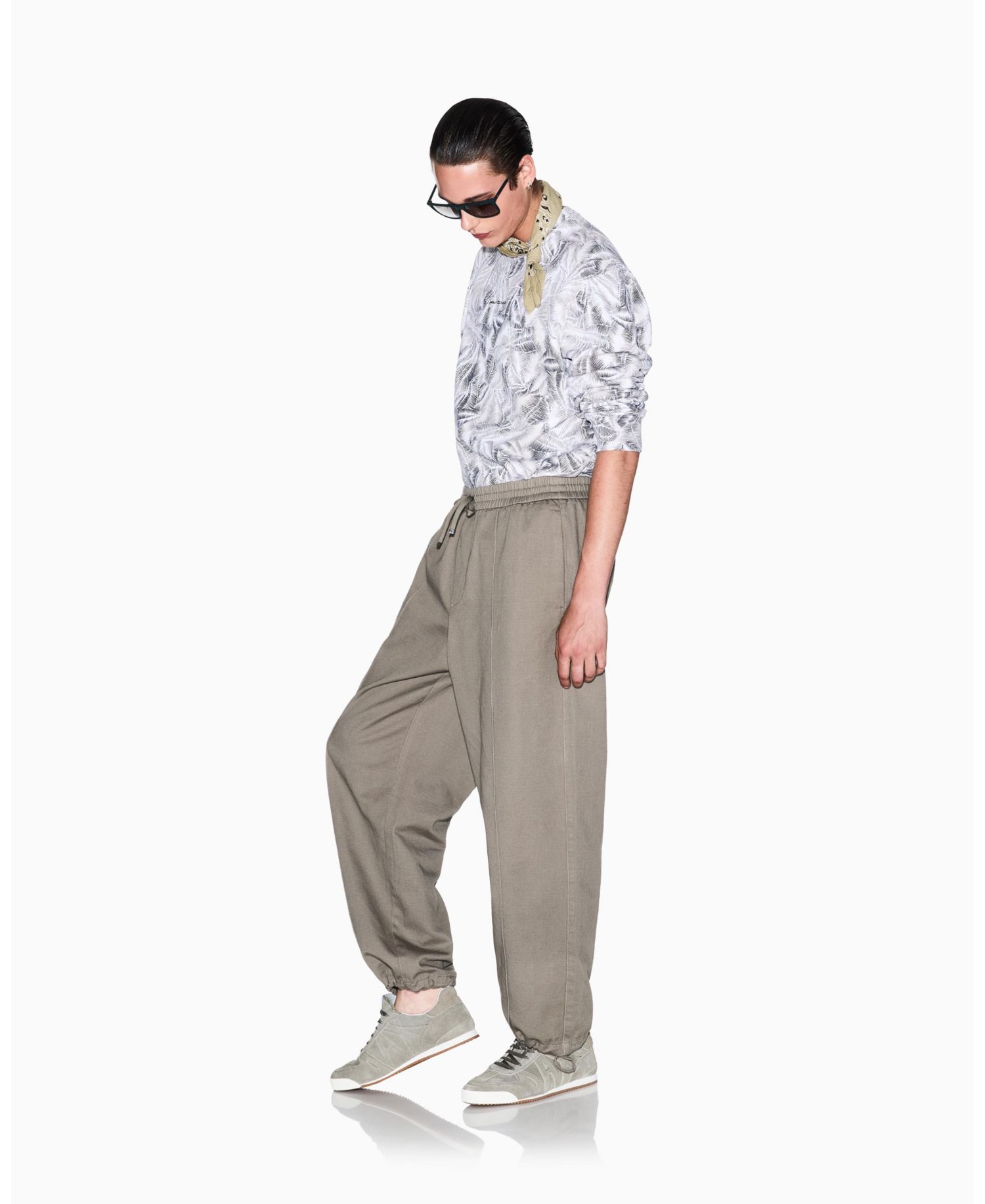 Men's IBIZA X Leaf Print Crewneck Sweatshirt