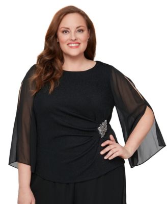 Plus Size Boat Neck Blouse