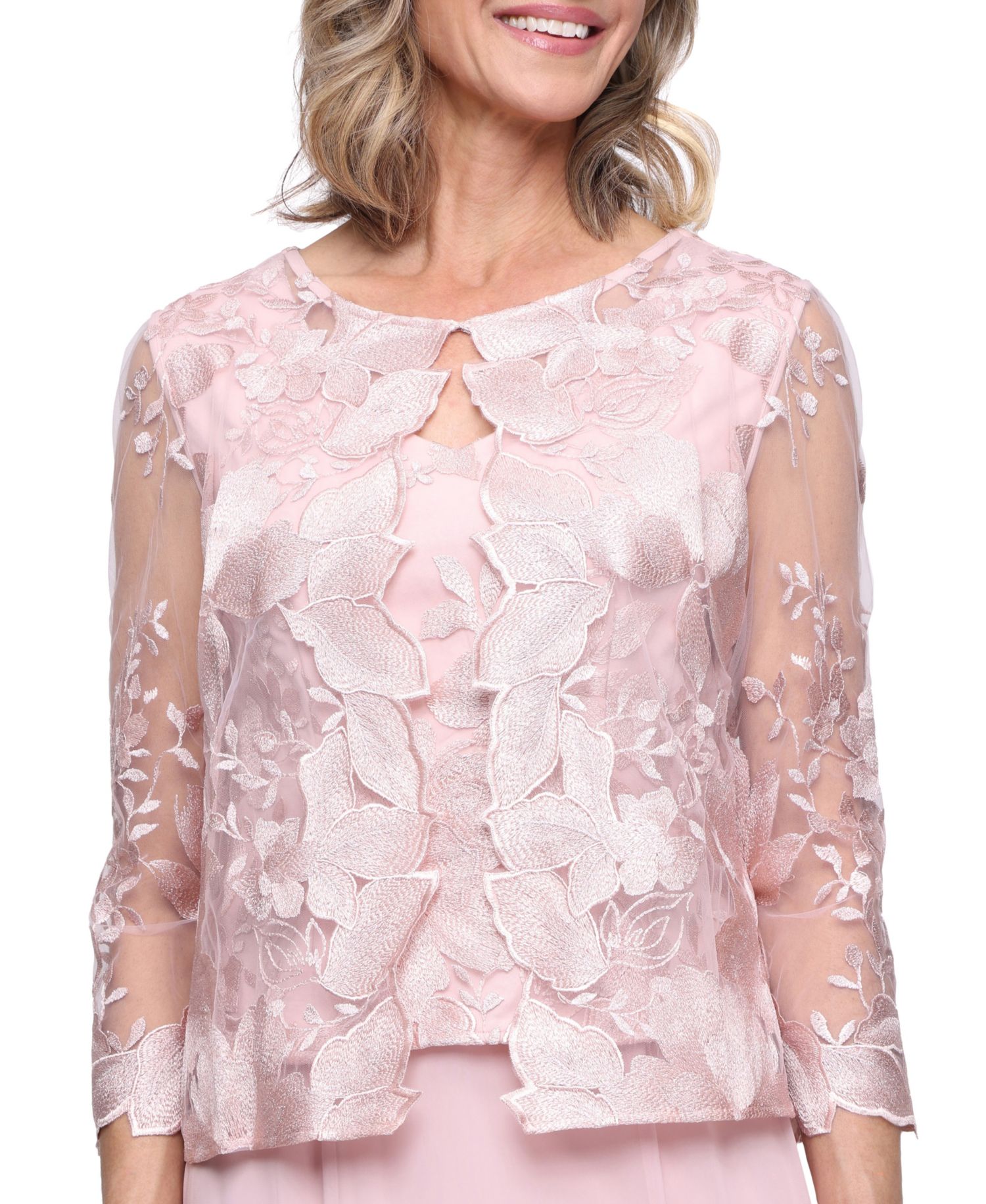 Petite 2-Piece. Lace Jacket Dress Set