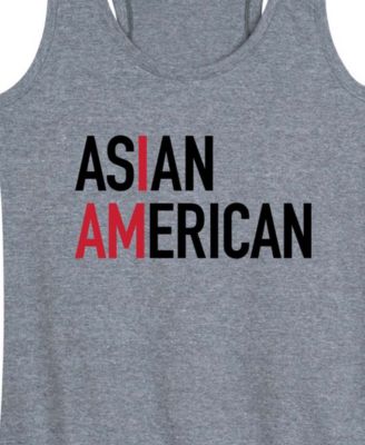 Plus Size Instant Message Am Asian American Racerback Graphic Tank T-shirt