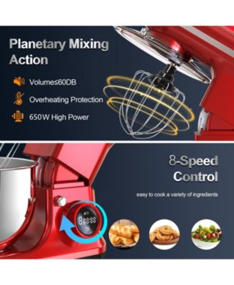 5.3 Qt Digital Display Stand Mixer 8 Speed with Egg Whisk, Dough Hook & Flat Beater