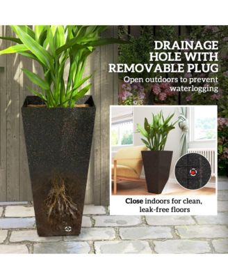 28" Tall Planters, Set of 3 Tape Outdoor Planters,