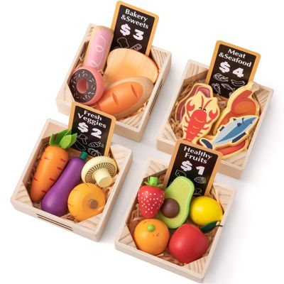 Play Kitchen Accessories Wooden Play Food for Play Kitchen Pretend Cooking Set for Kids
