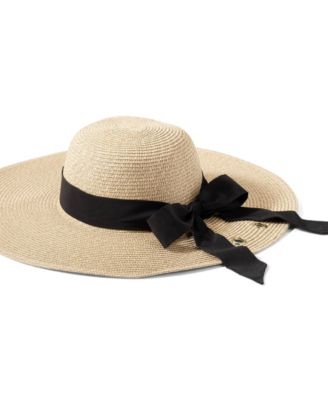 Facesaver Wide Brim Straw Hat with Scarf