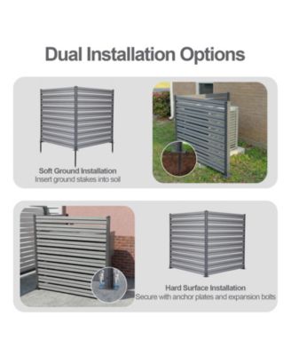 Patio Privacy Screen 49''W x 50''H Air Conditioner Fence, 2 Panels Trash Can and Pool Equipment Enclosure, Decorative AC Unit Fence for Garden