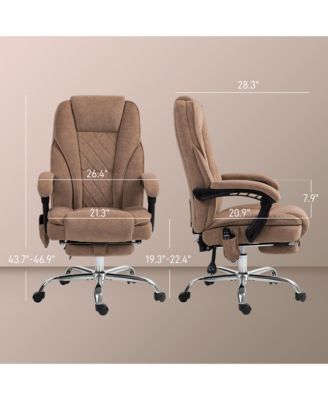 Massage Office Chair with Foot Rest Executive Chair 6 Vibration Points and Adjustable Height