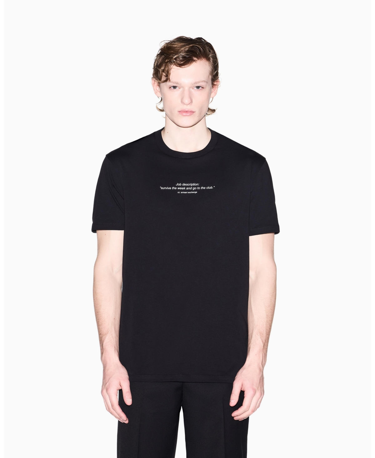 A|X Armani Exchange Men's Short Sleeve Fun Wording T-Shirt - Black