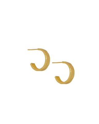 Ottoman Hands Dela Textured Hoop Earings - Gold