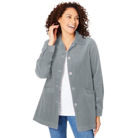 Женские куртки Woman Within Within Pleat-Back Corduroy Jacket