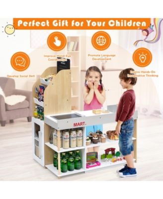 Grocery Store Playset Pretend Play Supermarket Shopping Set with Shopping Cart