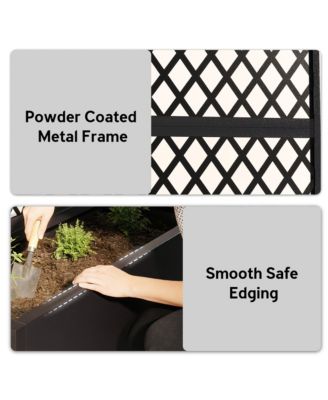 Metal Planter Box with Trellis, Diamond Lattice Privacy Planter