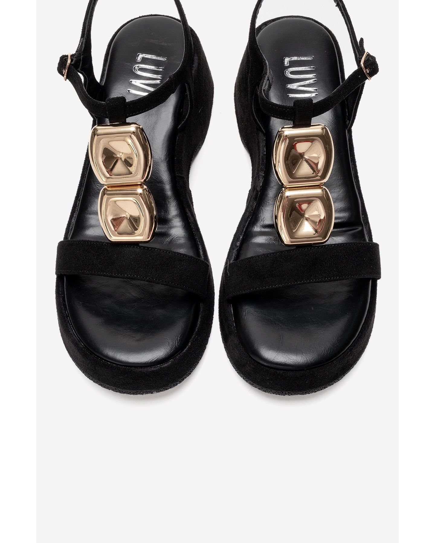 Женские сандалии Prologue Shoes Shoes Matt Platform, цвет: Чёрный замшевый — фото 4