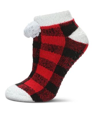 Women's Buffalo Plaid Buttersoft Plush Lined Low Cut Socks