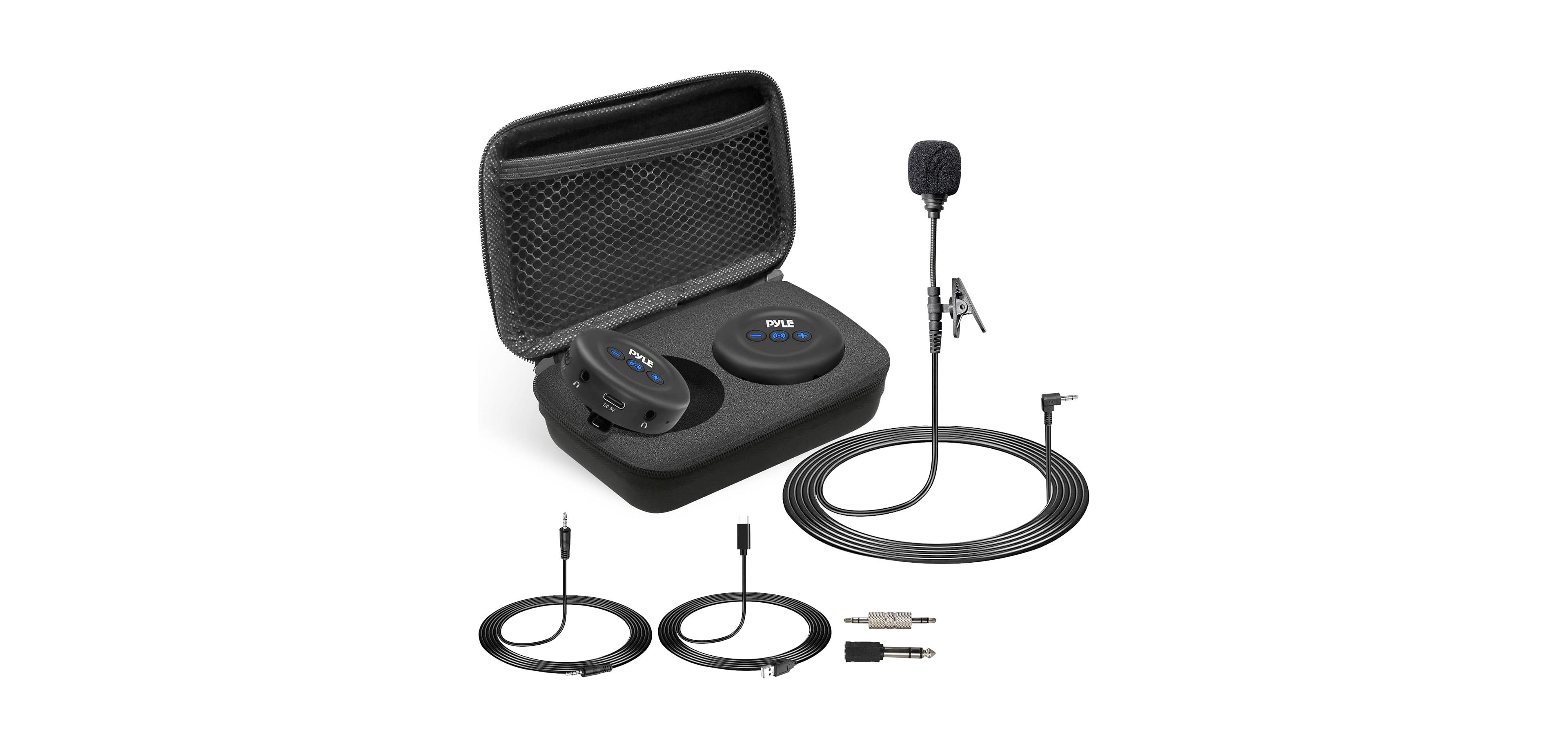 Pyle PDWMU20 Noise-Eliminating Auto-Pairing Wireless Transmitter and Receiver Set with Microphone