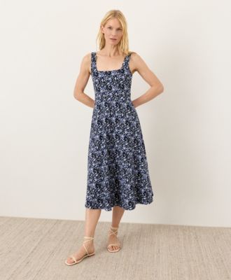 Women's Organic Cotton Fit & Flare Square Neck Dress