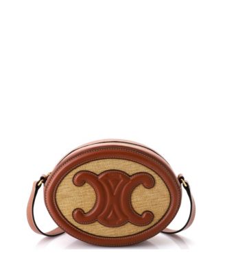 Triomphe Oval Crossbody Bag Canvas and Leather