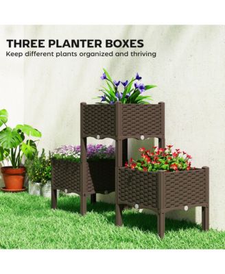 Plastic Raised Garden Bed with Legs, Self Watering Planter Boxes