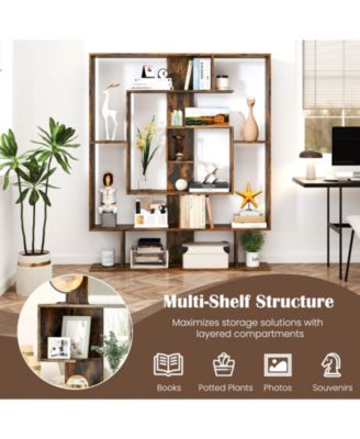 7-Tier Bookshelf Open Display Shelf Rack for Home