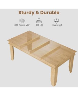 71 in Long Natural Color Kitchen Tables with Wooden Sturdy Frame, 6 ft Large Rectangular Dinner Table for Living Room, Kitchen, Dining Room