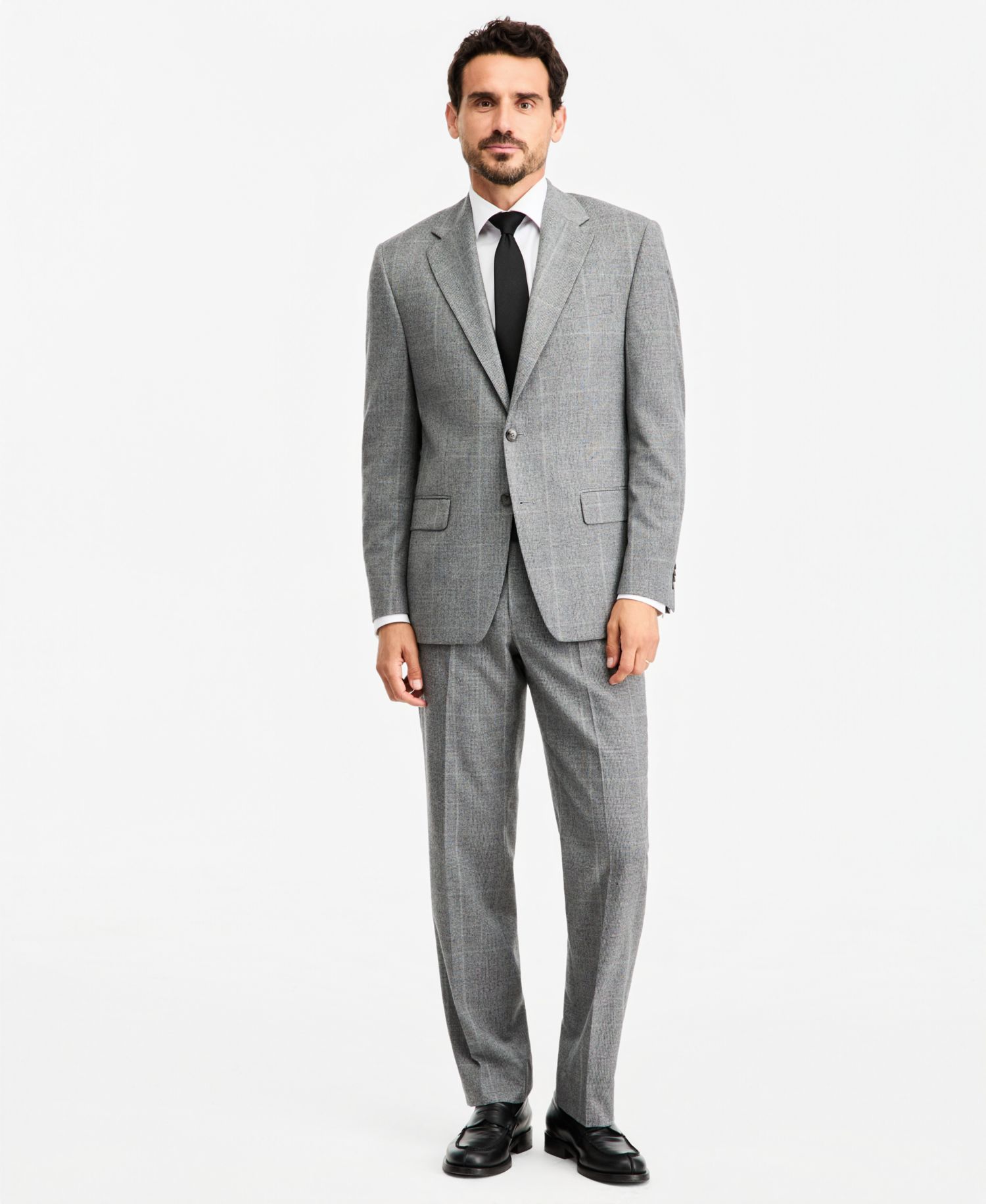 Men's Classic-Fit Wool-Blend Stretch Plaid Suit Separate Pants