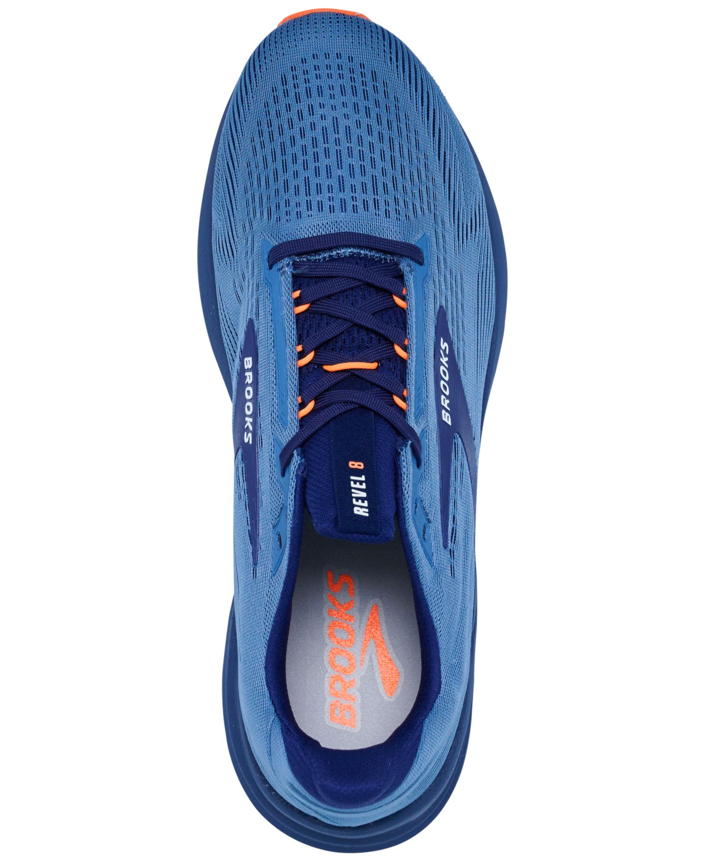 Мужские кроссовки Brooks Revel 8 Running, цвет: Синий / Оранжевый — фото 4