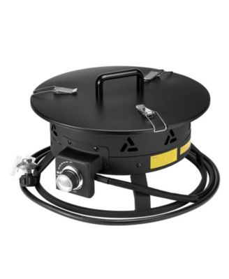 19-Inch Propane Fire Pit with Cover and Lava Rocks, 58,000 BTU, Adjustable Flame