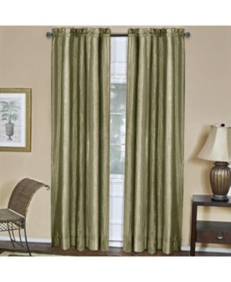 Royal Ombre Crushed Semi Sheer Complete 3 Piece Window Curtains and Scarf Set - 42 in. W x 84 in. L, Sage