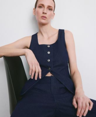 Women's Buttoned Denim Top