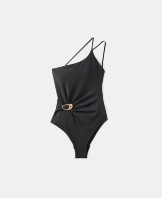 Women's Gathered Detail Asymmetrical Swimsuit
