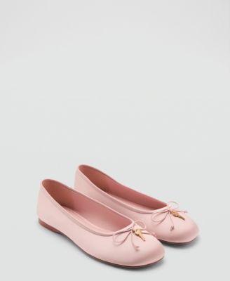 Women's Bow And Charm Detail Ballet Flats