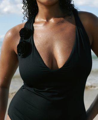 Women's Floral Cross-Back Swimsuit