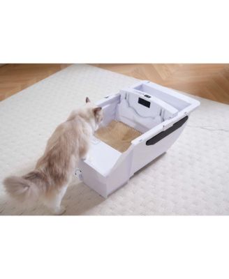 Smart Cat Litter Box with Wide Opening – Self-Cleaning Hooded Litter Box for Cats
