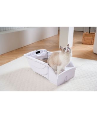Smart Cat Litter Box with Wide Opening – Self-Cleaning Hooded Litter Box for Cats