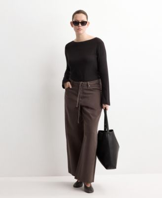 Women's Drawstring Wide-Leg Jeans