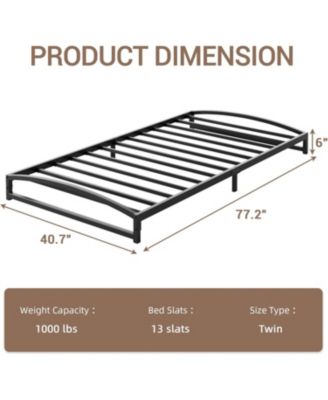 Twin 6 Inch Metal Platform Bed - Arch Design Heavy Duty
