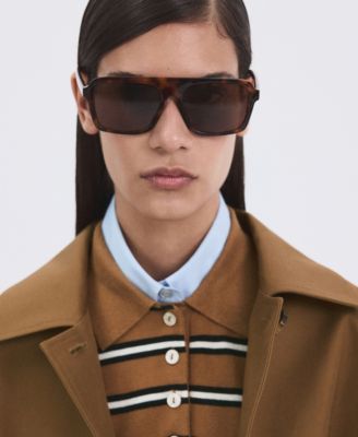 Women's Striped Polo-Neck Sweater