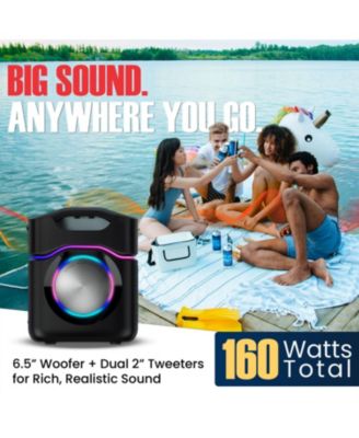 2.1 Party Speaker, 160W, Subwoofer, RGB Lights, Bluetooth 5.3, Dual Mics, Portable with Ultra Bass Boost