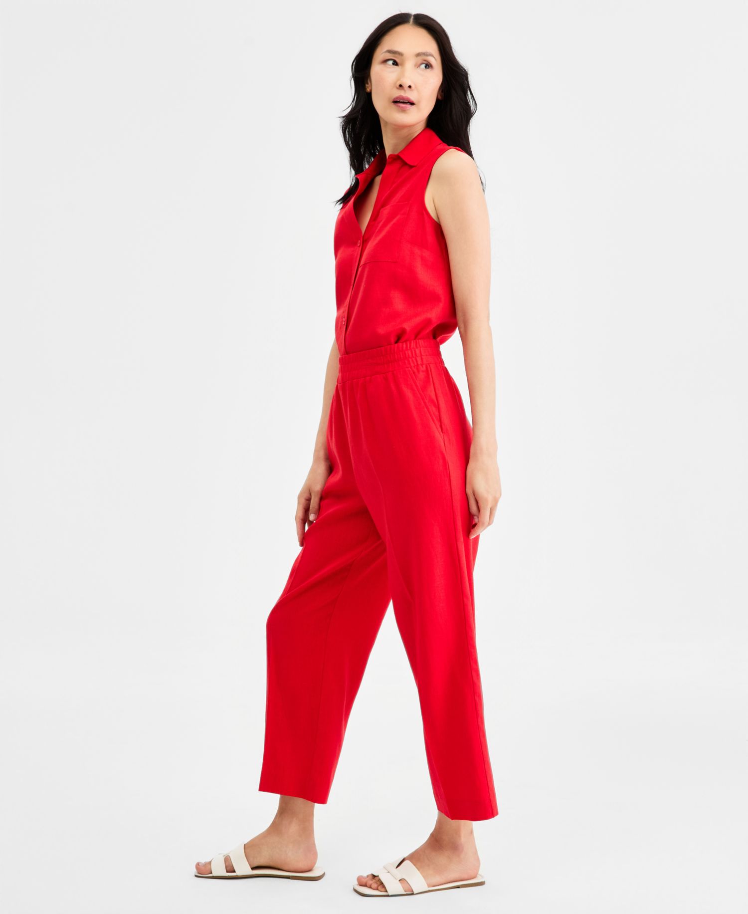 Petite Slash Pocket Cropped Pants