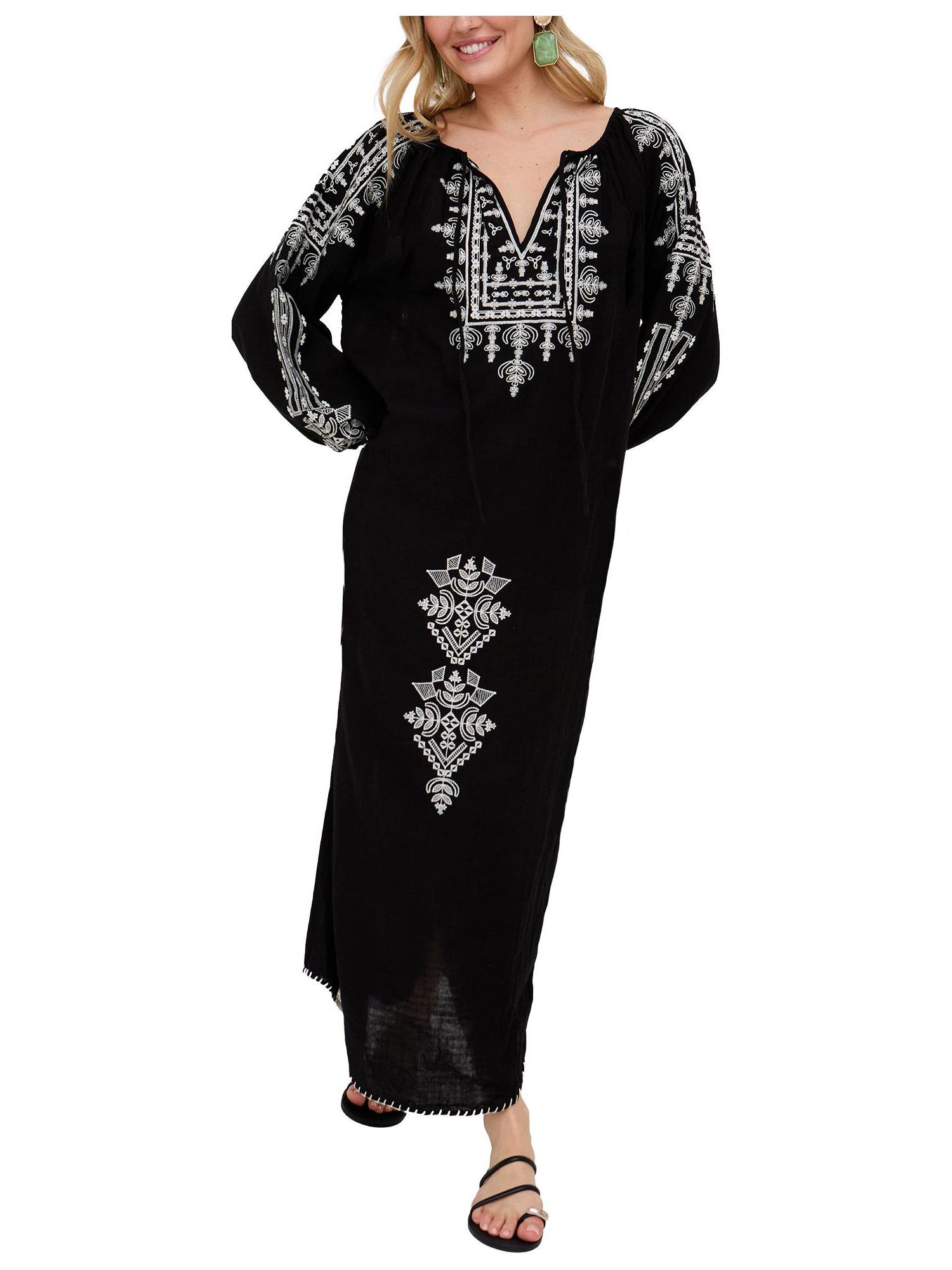 Women's Aurelia Kaftan Style Embroidered Maxi Dress