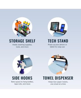 Quick Clean Paper Towel Holder and Wall Shelf