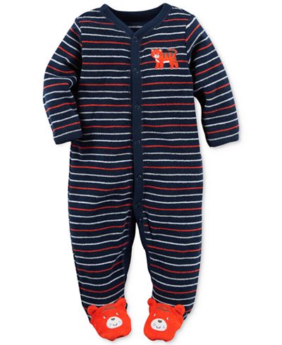 Carter's Striped Tiger Footed Terry Coverall, Baby Boys