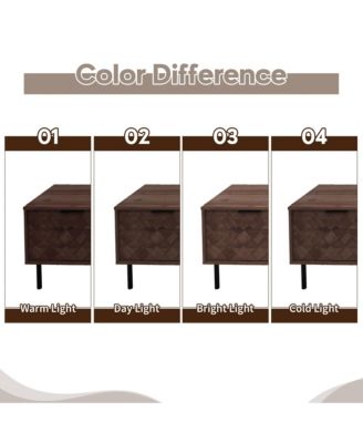 Modern TV Stand for TVs with Closed Storage & Cable Management, Soft-Closing Hinges, Iron Legs for Living Room