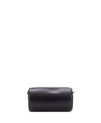 Cylinder Shoulder Bag Leather with Applique