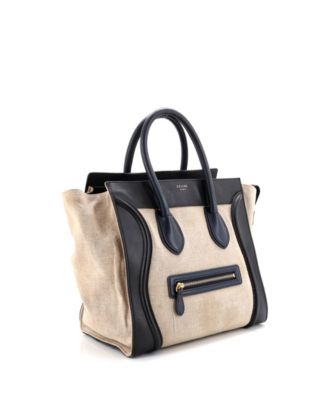 Mini Luggage Bag Canvas and Leather