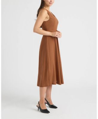 Women's Belted V-Neck Dress