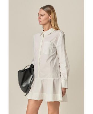 Women's Collared Flare Skirt Dress